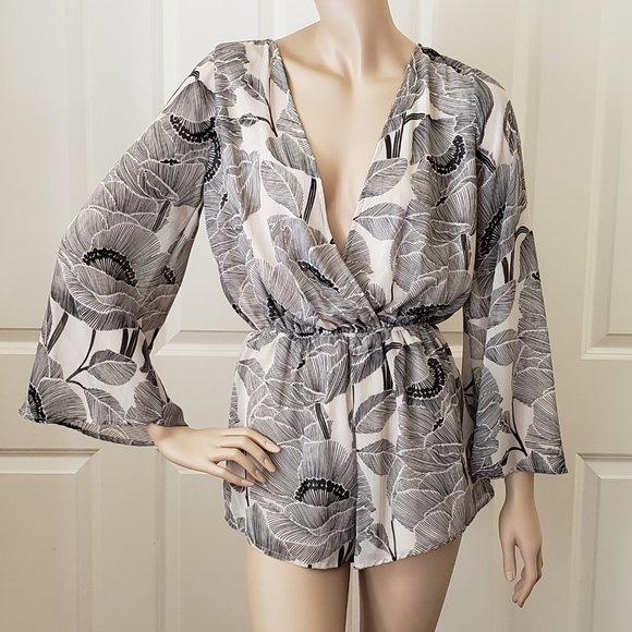 Audrey 3+1 Pants - Audrey 3+1  Romper Off White Gold Lurex Size M